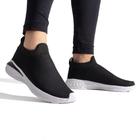 Tênis Esportivo  Slip On Preto  Liso  