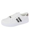 Tênis Feminino Branco Casual Brilho Strass Preto Bellinda Shoes