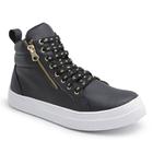 Tênis Feminino Cano Alto Botinha Sneaker Academia Com Ziper