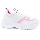 Tenis Feminino Casual Chunky Capricho Branco/Rosa/Pink