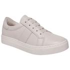 Tênis Feminino Casual de Couro Verde Militar/ Ouro Velho Off White