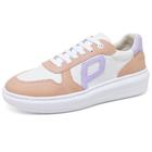 Tênis Feminino Casual Flatform Recortes Conforto Dia a Dia