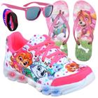 Tenis Feminino De Led Infantil  Patrulha Canina Meninas Chinelo Oculos Relogio PCF+CH+O+R