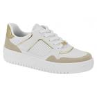 Tenis Feminino Detalhe Dourado - Vizzano Branco e Ouro