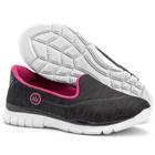 Tênis Feminino Esportivo Calce Fácil Leve Sapatore Preto e Rosa