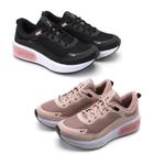 Tênis Feminino Flatform Confortavel Cadarço Esporte Kit 2 Preto+Rosa 40