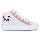 Tênis Feminino Infantil Botinha Personagem Panda Glitter Menina REF042