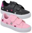 Tênis Feminino Infantil Kit Com 2 Pares Estrela Glitter Menina Escolar