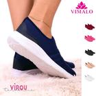 Tênis feminino meia calce fácil slip on leve flexível confortável para caminhada academia vl-01