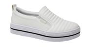 Tênis Feminino Slip On Branco Quiz 65-1791 Confortável - Novo