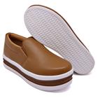 Tênis Feminino Slip On Flat Form Caramelo