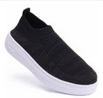 Tênis Feminino Slip On Knit Lps Shine - Preto