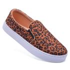 Tenis Feminino Slip On Sem Cadarço Animal Print Onça