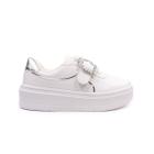 Tenis Feminino Vizzano C/Fivela Strass Branco Prata