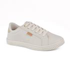 Tênis Godiva Microfuros Laterais Feminino Off White Cadarço