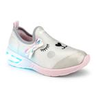 Tênis Infantil Bibi Space Wave 2.0 Feminino Cinza Mescla com Estampa Gatinho