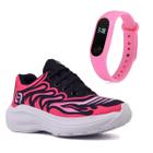 Tenis Infantil De Amarrar Meninas Leve Desenhos LIGHT + Relogio
