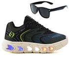 Tenis Infantil De Led Masculino Meninos Escolar Casual Calce Facil Basico + Oculos