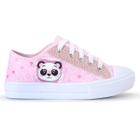 Tênis Infantil Feminino Casual Panda Menina Botinha Glitter