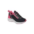 Tênis Infantil Feminino Ortopé Dna Flex Elástico Preto e Pink