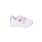 Tênis Infantil Feminino Sameka Matelassê Branco e rosa