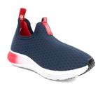 Tênis Infantil Kidy Energy Respitec Slip On Marinho E Vermelho Escolar Escola Colegial Colégio Original Menino Masculino Conforto Durabilidade Anatômi