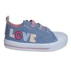 Tênis Infantil Menina Kimimo Lona Love Jeans