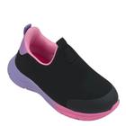 Tênis infantil menina mini soft preto rosa