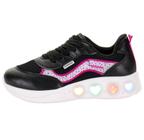 Tênis Infantil Menina Molekinha LED corações Preto 01 2550109