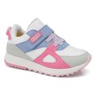 Tênis Infantil Menina Walk Mini 216 Branco/Pink/Azul Klin