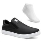 Tênis Infantil Menino Slip On Elástico Liso Casual + Meia