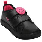 Tênis Infantil Pampili Colegial Luna Smile Preto Com Pink