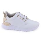 Tênis Jogging Fem Flatform Ramarim 23-78101 alto branco ouro