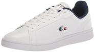 Tênis Lacoste Carnaby para homens branco/azul/vermelho tamanho 9