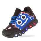 Tenis Led Infantil Masculino Monstrinho com Luz Luzinha Meninos Kids