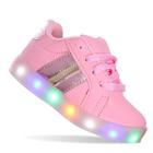 Tenis Led Luz Pisca Feminino Infantil Menina Rosa ou Branco