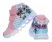 Tênis Led Luzinha Cano Baixo boneca lol rosa infantil feminino meninas