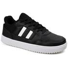 Tenis Masculino Casual Sneaker Original Sapatenis - Preto/Branco