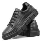 Tênis Masculino Preto Casual Estiloso Sola Alta Sneaker Chunky