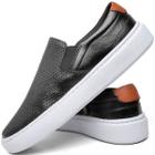 Tênis Masculino Slip On Casual Couro Legítimo Urbano