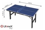 Mesa de Tênis de Mesa / Ping Pong MDF 28mm Preta Abs 40+