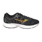 Tenis mizuno jet 6 preto ouro