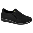 Tênis Modare Feminino Preto Confortável Pratico Calce Fácil Zíper slip on 7358224