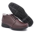 Tênis Ortopédico Masculino com Cadarço em Couro Anti-Stress Casual Social