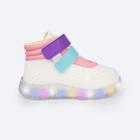 Tênis Pampili Sneaker Liz led branco colorido