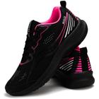 Tenis Para Caminhada Feminino Academia Corrida Treino Preto Pink - sapatoway