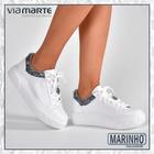 Tênis Plataforma Casual Feminino com Brilho Via Marte 23-1201