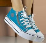 Tenis Plataforma Via Star Shoes ref. 1000 Turquesa