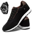 Tenis Sapatenis Casual Masculino Confortavel e Relogio