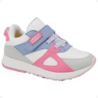 Tênis Sapato Sapatênis Infantil Klin Walk Feminino Tira Autocolante Confortável Resistente Branco E Pink